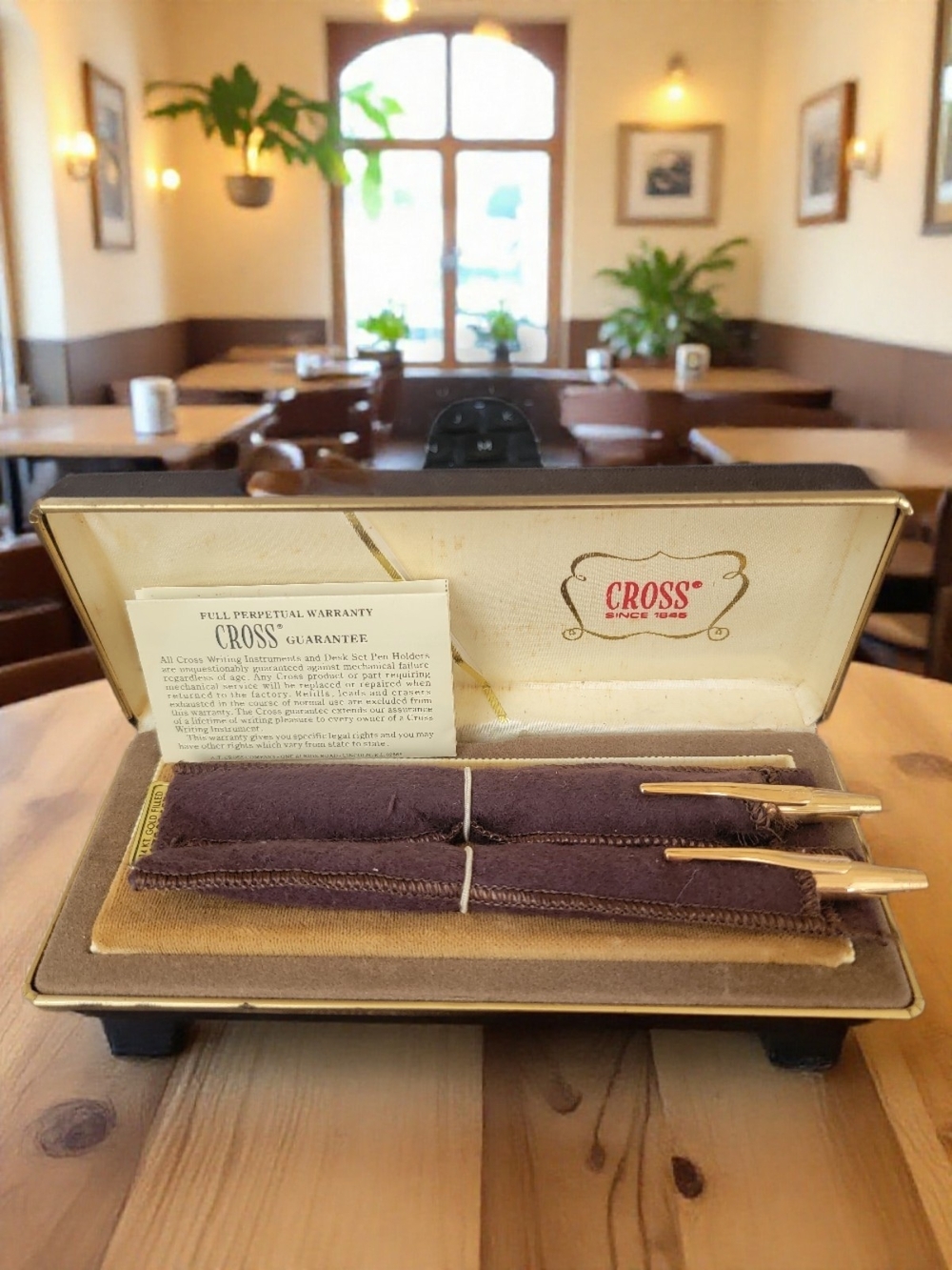 Cross Vintage Gold-Tone Pen & Pencil Set - Lifetime Mechanical Guarantee